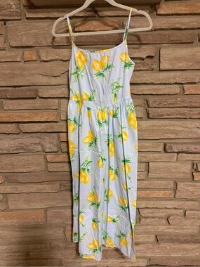 Gap Women’s Lemon-Print Spaghetti Strap Dress - Yellow
